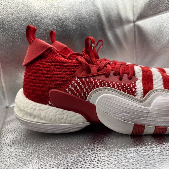 Size 10 Adidas Trae Young 2.0‎ Trainers Red White Knit Lace Up Sneakers 779001 main image 6